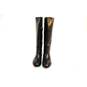 J Crew Black Leather Womens Boots - Knee high over the calf - NEW